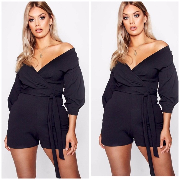 Pants - Off Shoulder Romper